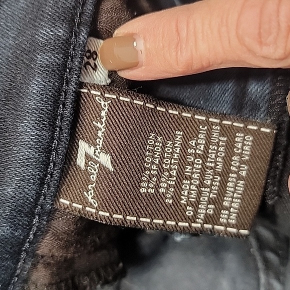 7 For All Mankind, The Skinny Dark Wash Blue Jeans.  Size 28, GUC - Picture 8 of 13